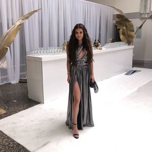 Retrofete Andrea Gown in Gunmetal